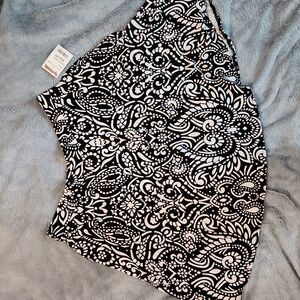 Cynthia Rowley Black and White Floral Skirt